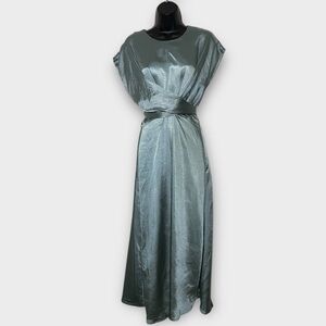 Bohme Rosalind Midi Dress in Blue Size Medium Style# BHM352